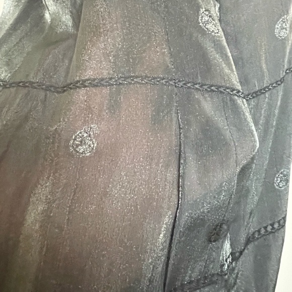 tintoretto Tomas Breton Grey Pewter Strappy Sheer Floral Maxi Party Dress, 8 - Picture 6 of 10